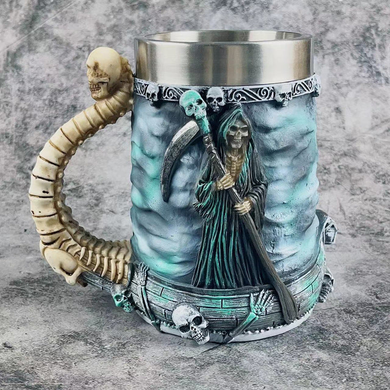 Taza creativa con forma de calavera de barco de la muerte de estilo europeo y americano