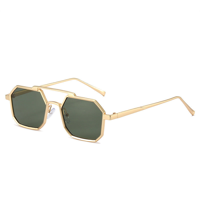 Gafas de sol de moda con montura geométrica y barra superior