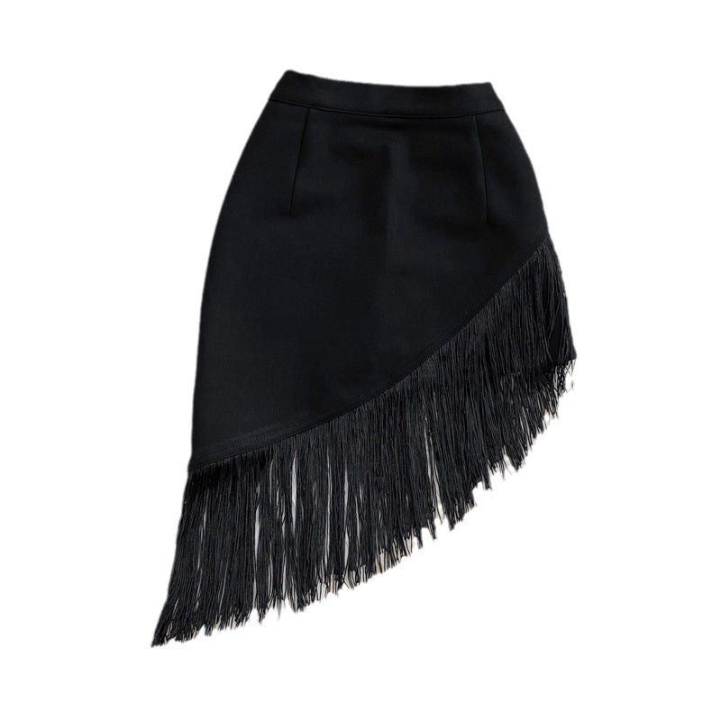 Jupe taille haute à pompons pour femme, nouvelle jupe élastique aux hanches