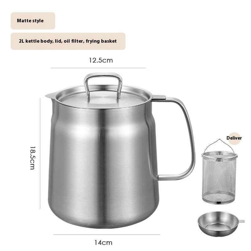 Olla de drenaje de aceite de acero inoxidable de gran capacidad Olla pequeña para freír aceite para el hogar