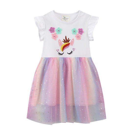 Robe imprimée simple et décontractée pour fille