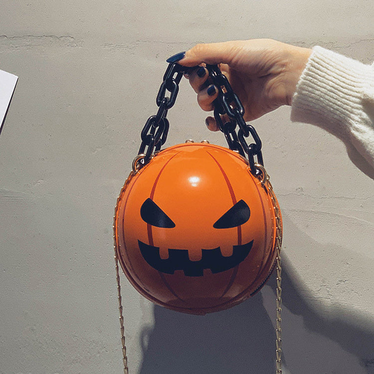 Sacs à main en forme de citrouille d'Halloween avec chaîne, sacs à bandoulière créatifs et amusants pour enfants et femmes