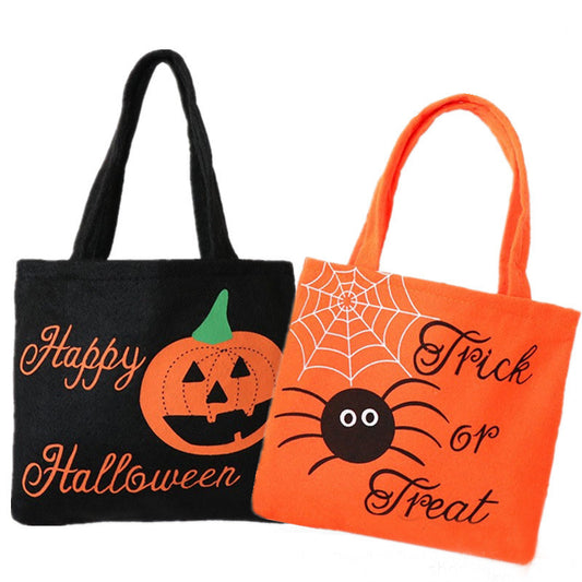 Sac à bandoulière imprimé citrouille araignée d'Halloween, sacs-cadeaux pour bonbons pour enfants, petits sacs à main pour femmes