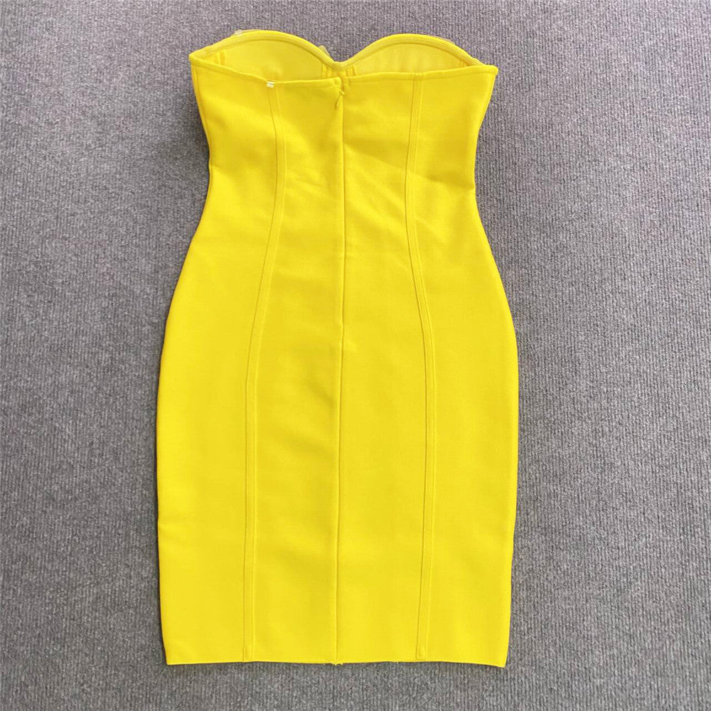 Net Yarn Flowers Elegant Slim Fit Dress