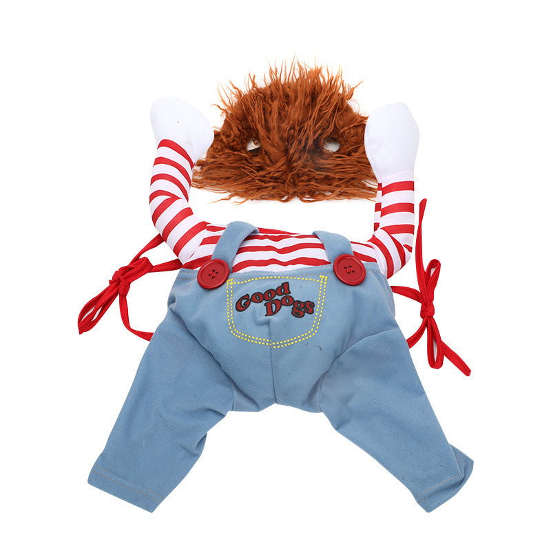 Costume d'Halloween pour animal de compagnie, vêtements amusants et ajustables pour chien, costume de cosplay effrayant, fête