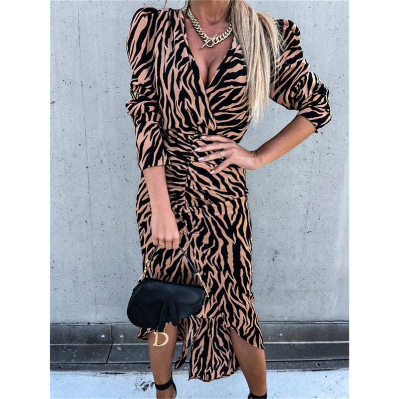 Robe irrégulière à imprimé élégant pour femme