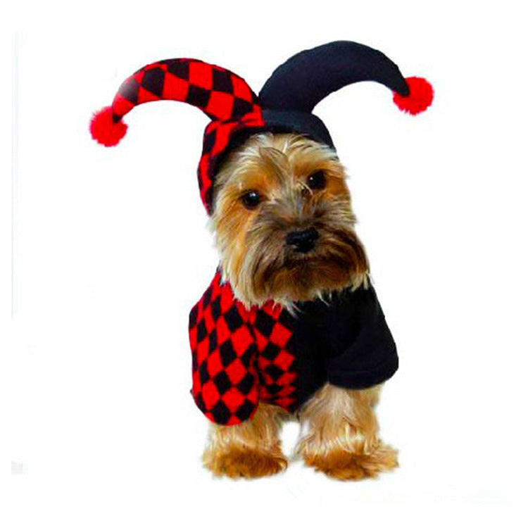 Costume de clown drôle d'Halloween pour chien et chat