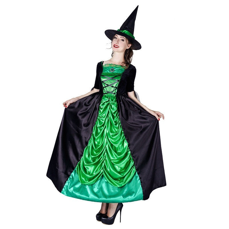 Robe verte de sorcière pour femme Halloween