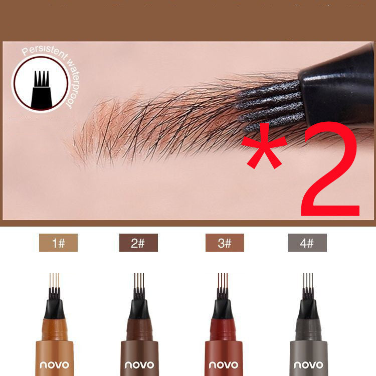 Crayon à sourcils liquide à quatre fourches tridimensionnel longue tenue