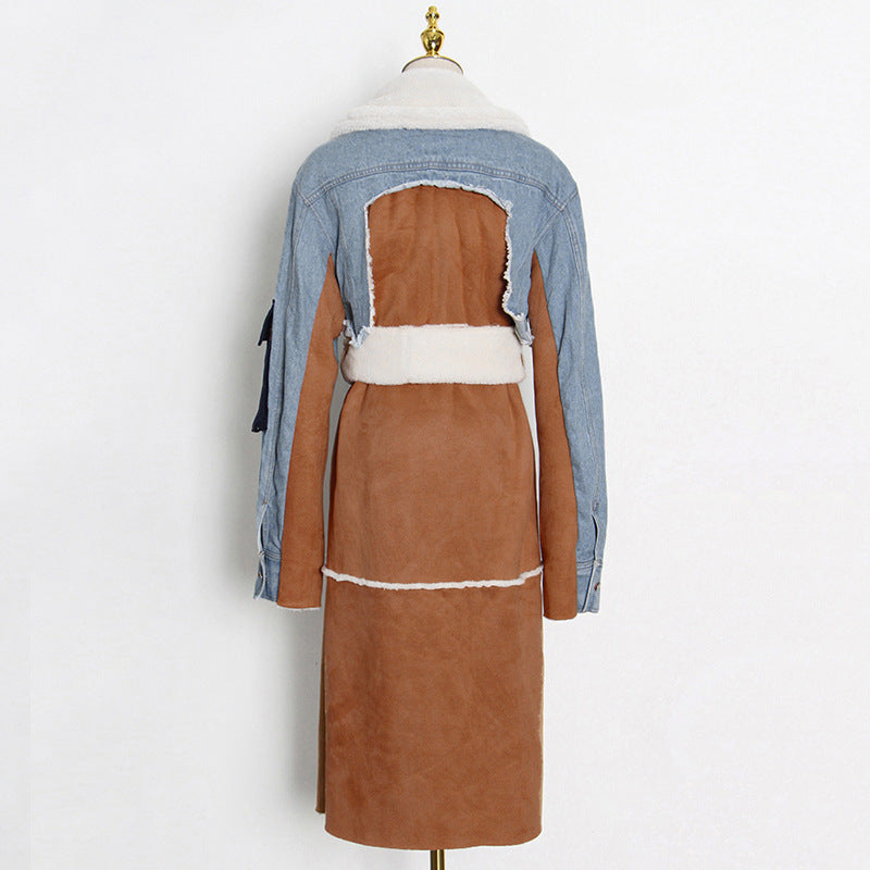 Veste longue en denim et coton tendance