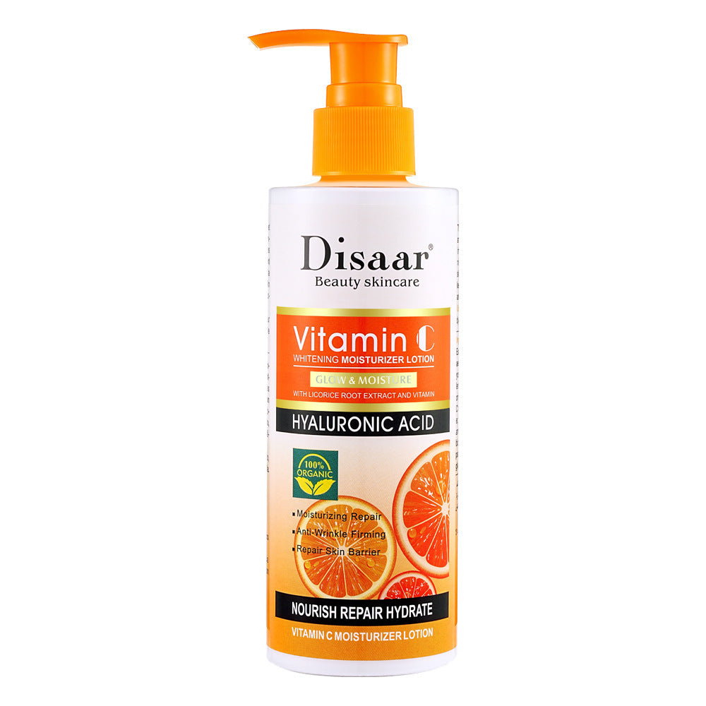 Lotion corporelle hydratante et éclaircissante à la vitamine C