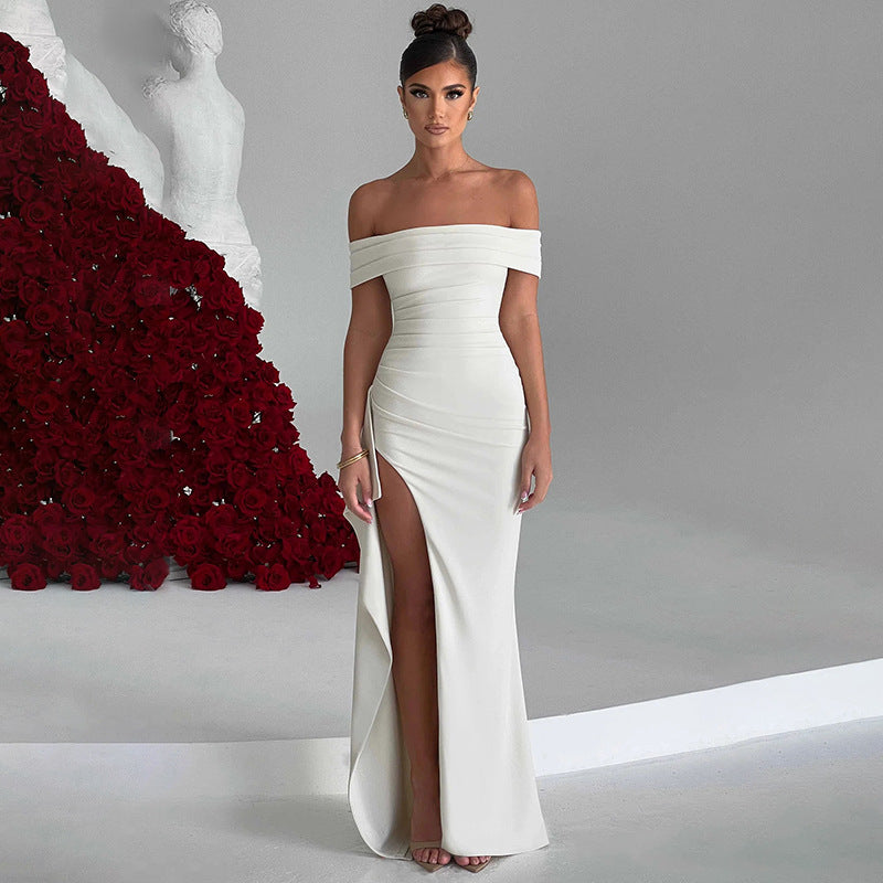 Robe fendue sans manches à imprimé floral pour femme