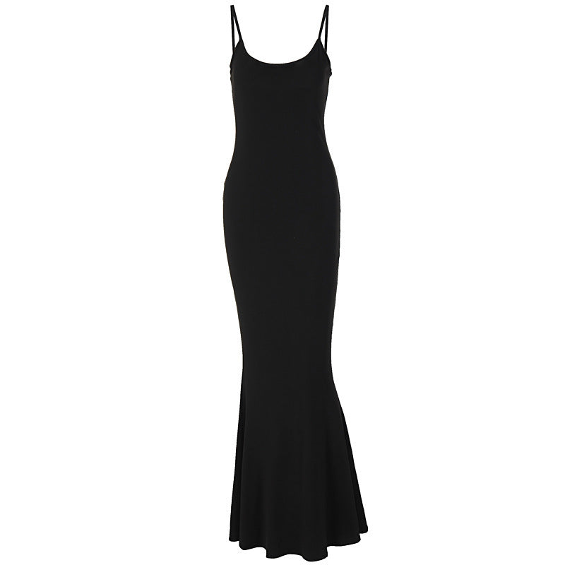 Spaghetti Strap Long Dress Women Sexy Slim Skinny Bodycon