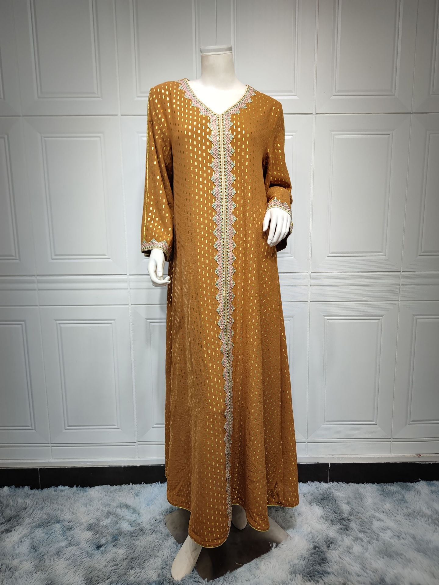 Vestido musulmán de Dubái para el verano con efecto bronceado