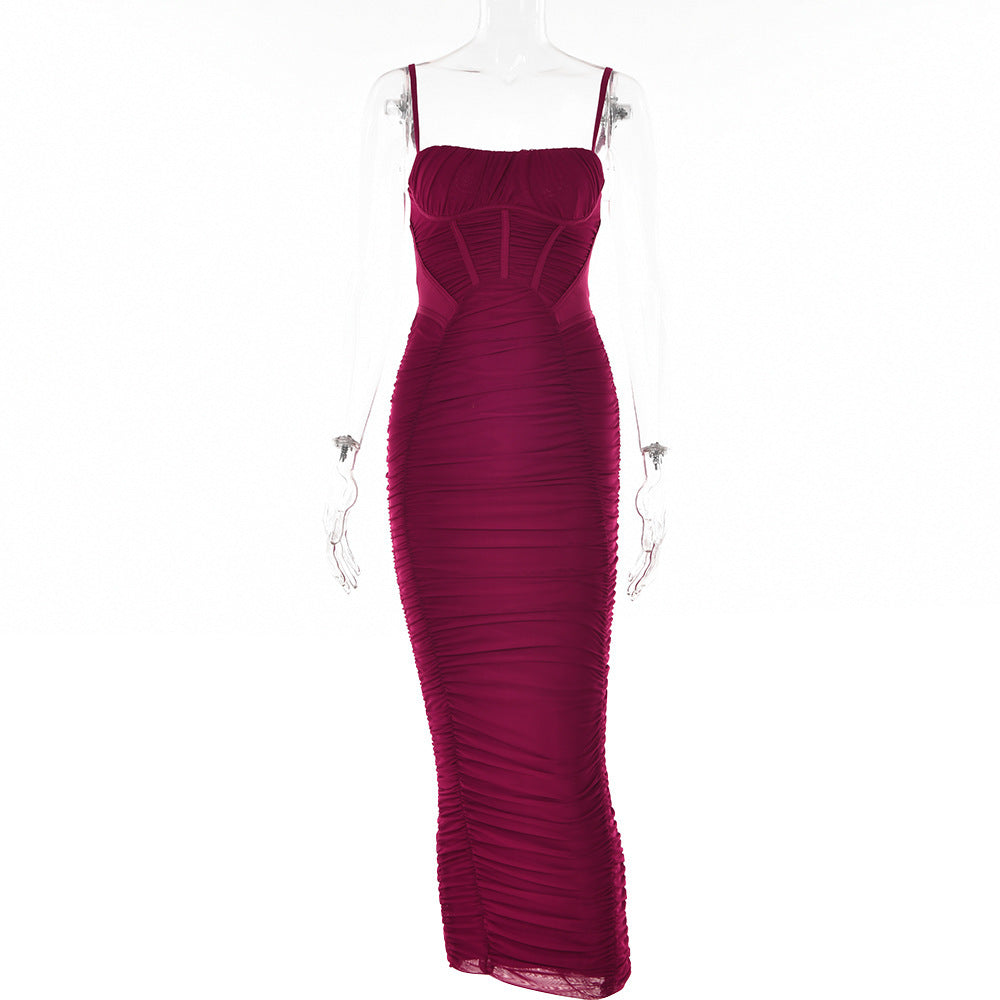 Tight Waist Drape Dress
