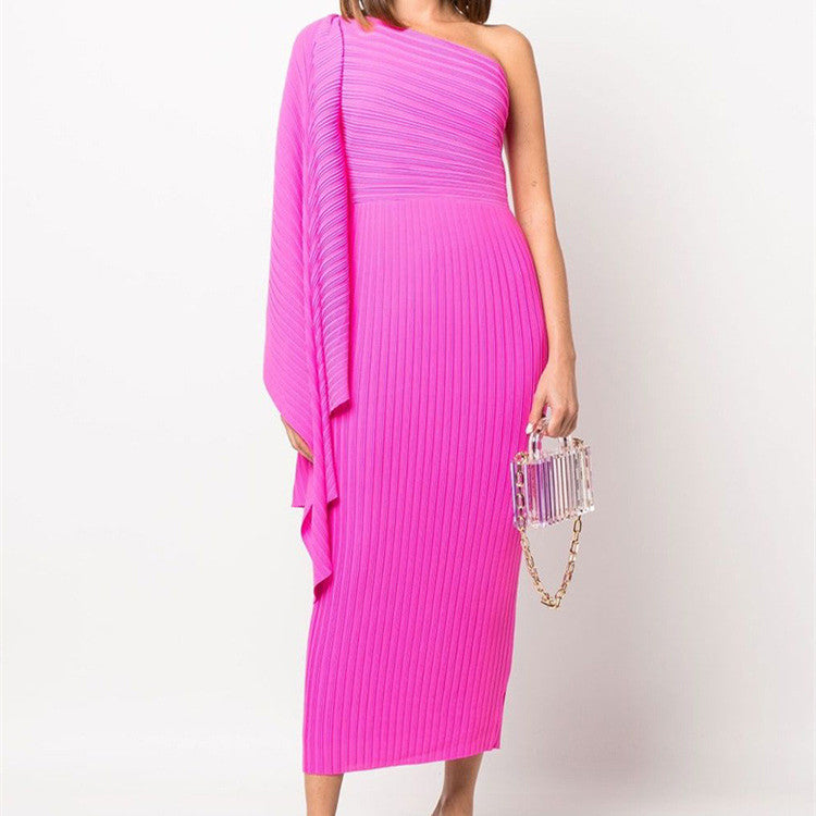Robe châle plissée d'été pour femme