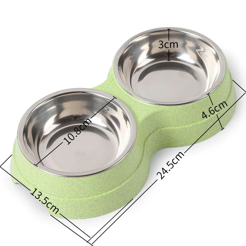 Gamelles doubles en acier inoxydable pour animaux de compagnie, distributeur d'eau et de nourriture pour chiens, accessoires pour petits chiens et chats