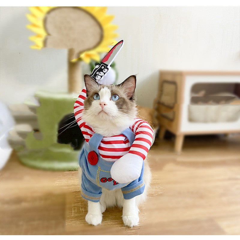 Costume d'Halloween pour animal de compagnie, cape citrouille, ailes de chauve-souris, tueur de relooking