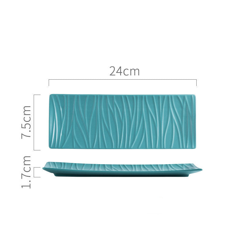 Japanese Creative Sushi Plate Pottery Long Plate