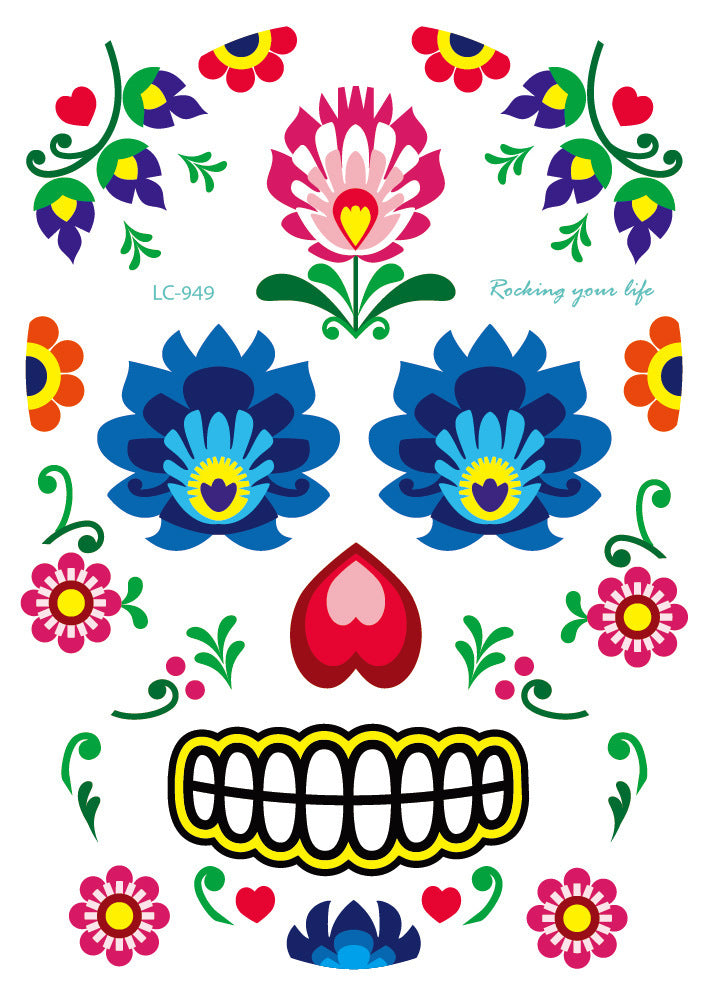 Waterproof Halloween Face Sticker Tatoo