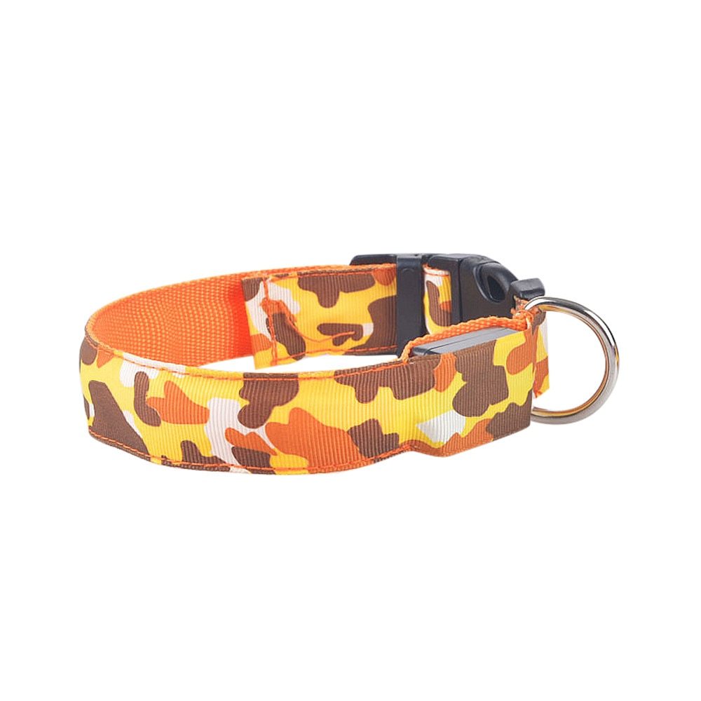 Collar luminoso para perros con diseño de camuflaje para mascotas
