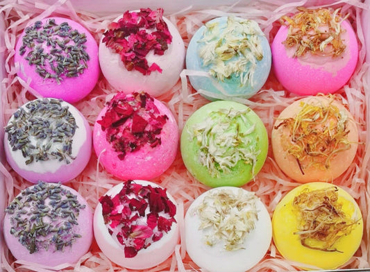 Coffret cadeau d'huiles essentielles pour le bain, boule de sel de bain explosive