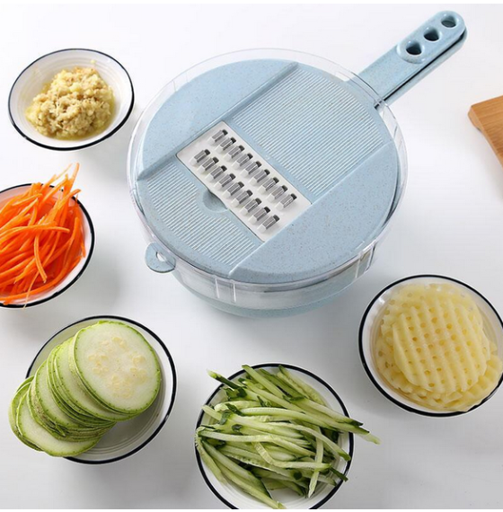 Cortadora De Verduras Mandolina 8 En 1 Con Colador