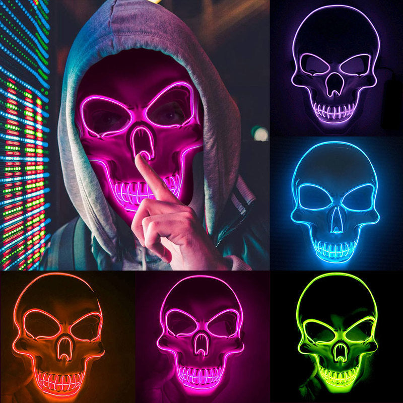 Masque squelette d'Halloween à LED