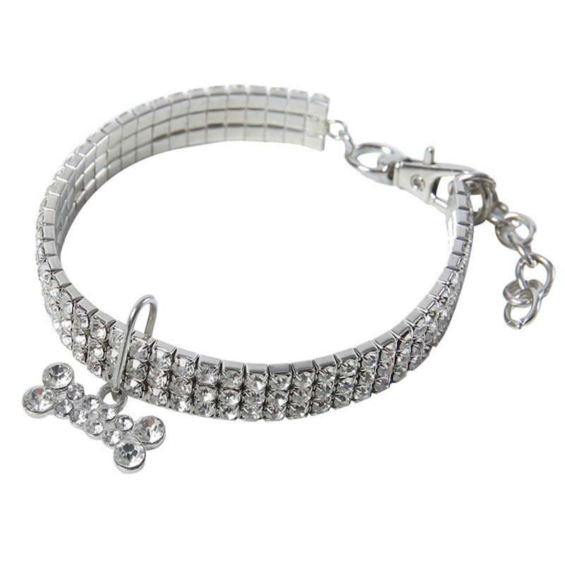 Collar de perro con diamantes de imitación brillantes, collar de cristal para cachorros, chihuahuas, collares para perros pequeños, medianos y gatos