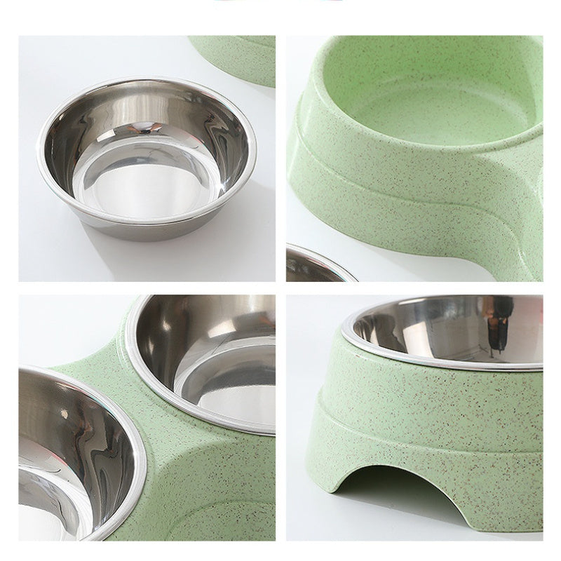 Gamelles doubles en acier inoxydable pour animaux de compagnie, distributeur d'eau et de nourriture pour chiens, accessoires pour petits chiens et chats