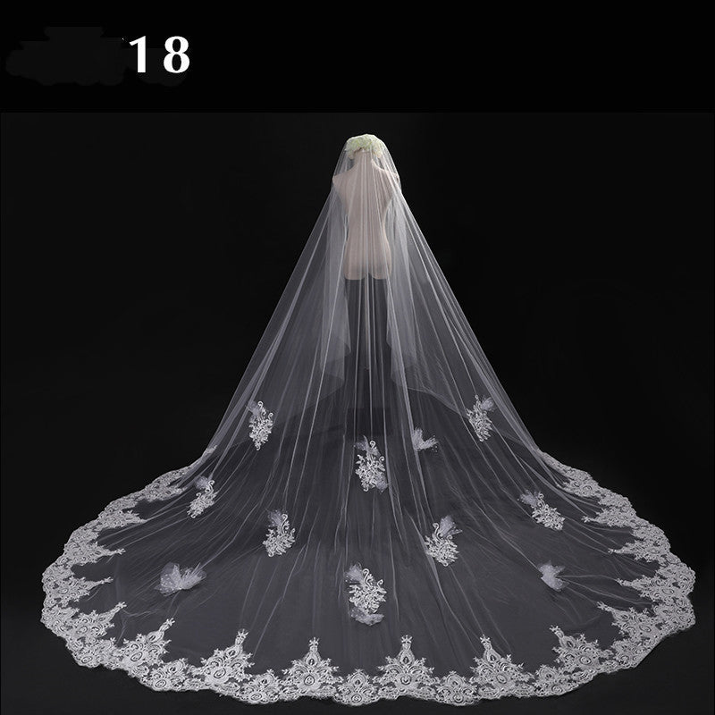 Novia Wedding Master Velo de novia Largo Cola larga