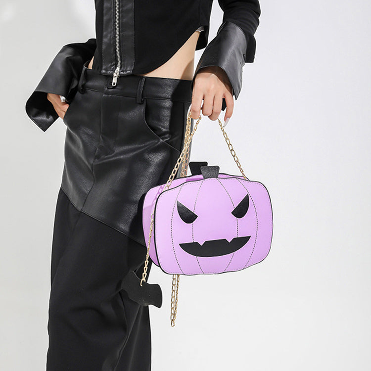 Sac à bandoulière citrouille d'Halloween pour filles, sac à bandoulière créatif et amusant avec chaîne pour femmes