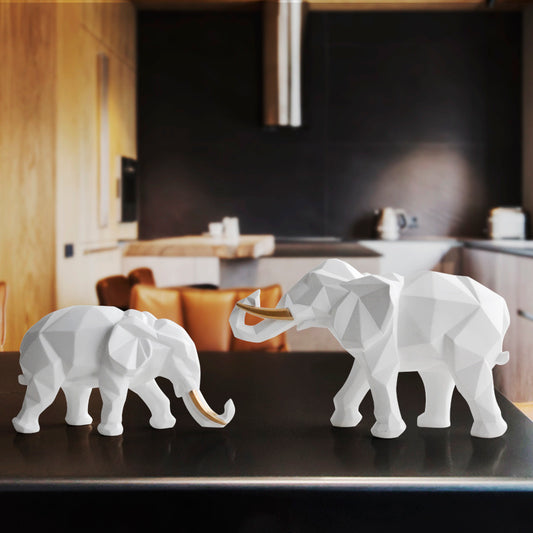 Ornement géométrique porte-bonheur en forme d'éléphant