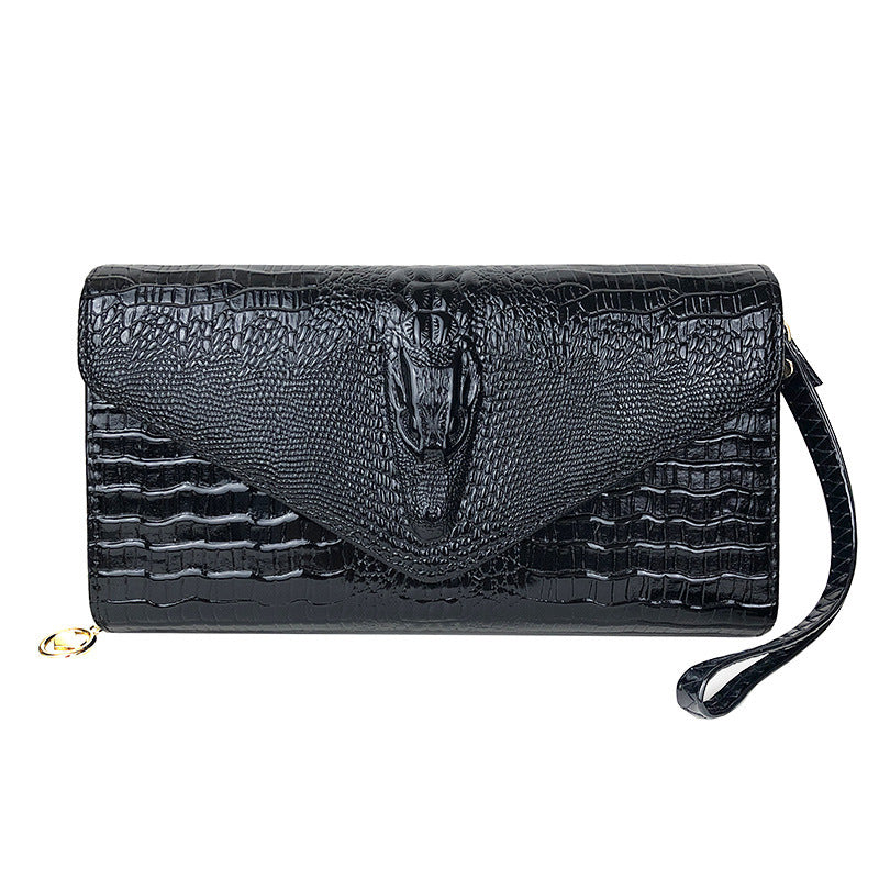Women's Crocodile Pattern Clutch Bag