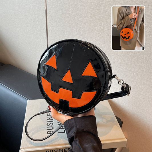 Petit sac rond citrouille d'Halloween pour filles, sac à bandoulière amusant et mignon, sac messager créatif et à bandoulière pour femmes