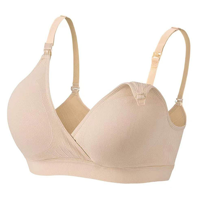Soutien-gorge d'allaitement croisé grande taille avec bouton sur le devant