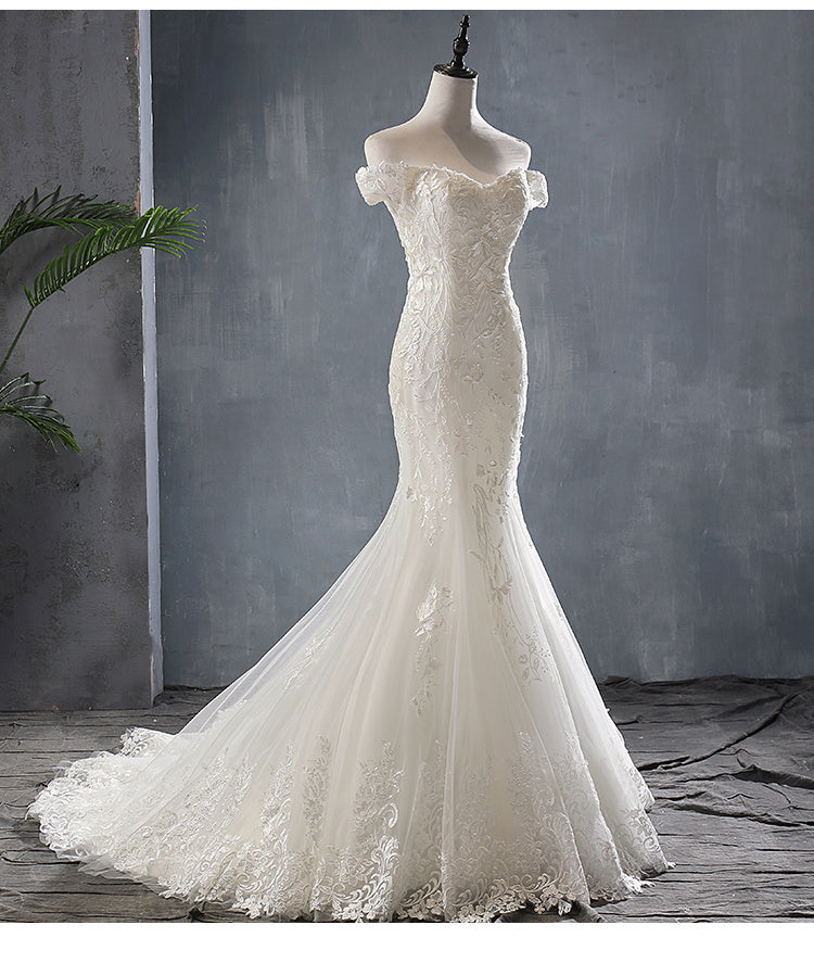 Vestido de novia ligero de sirena Falda con cola de encaje