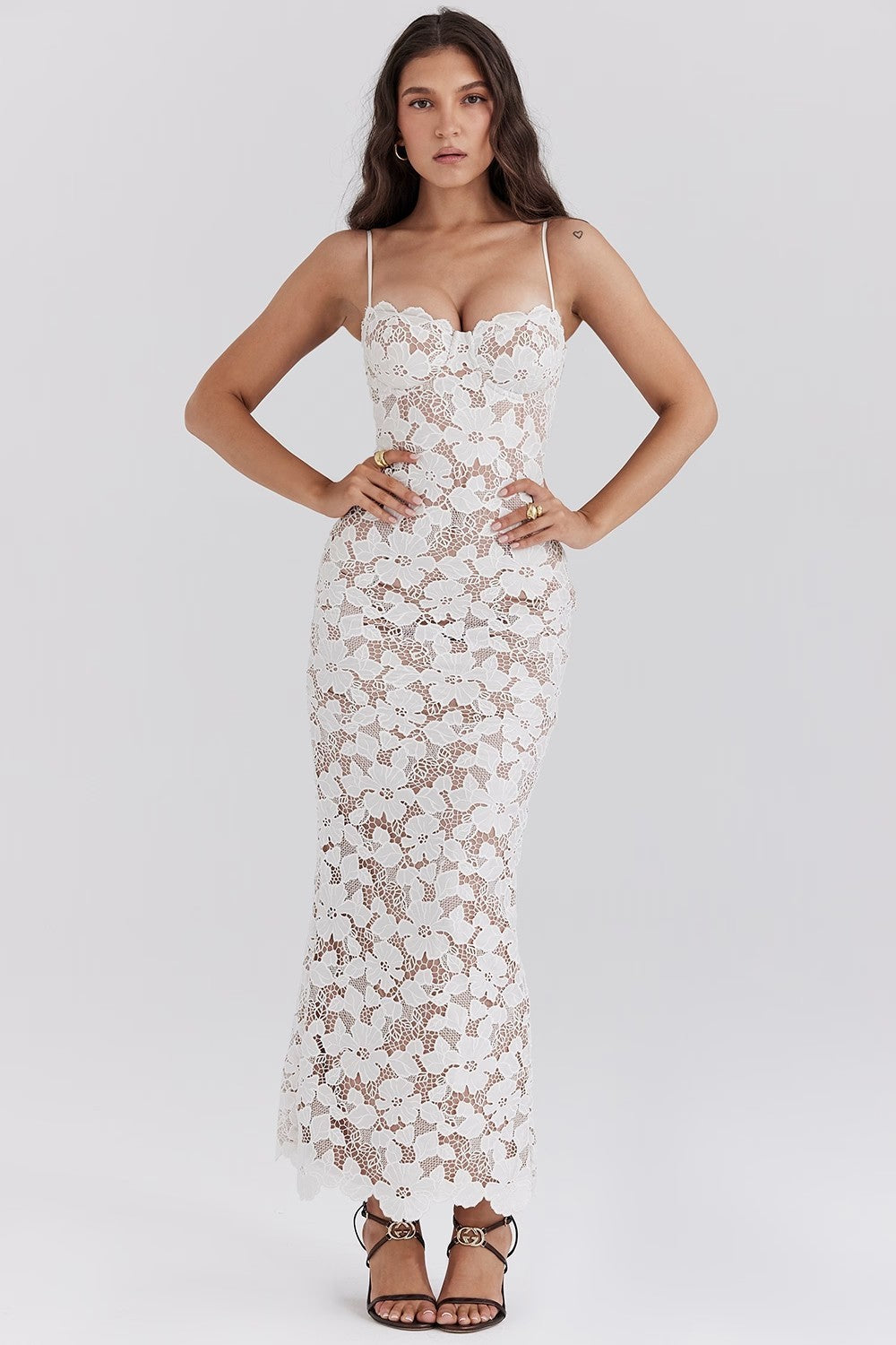 Vestido casual con tirantes sin tirantes, blanco, informal, para mujer