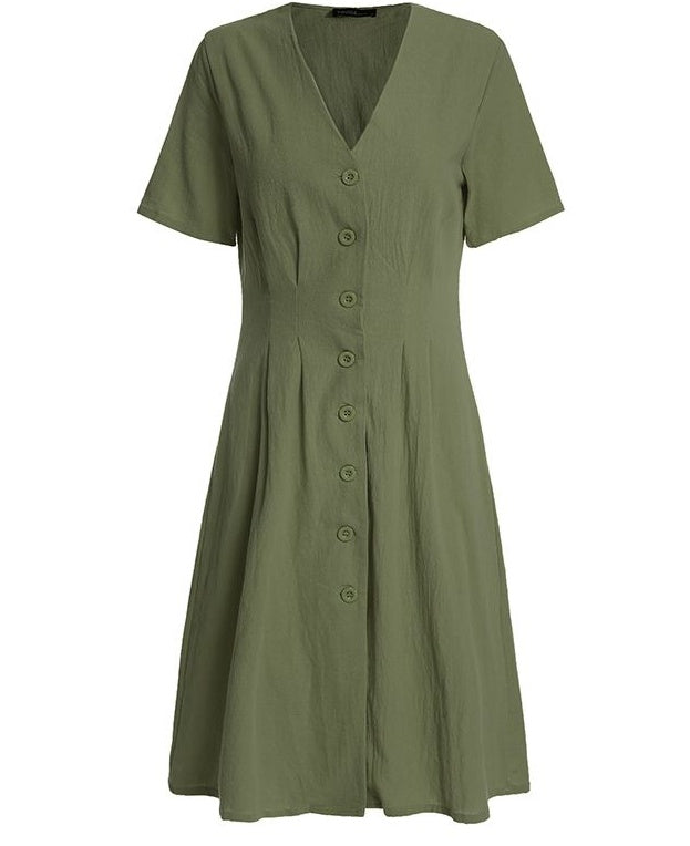 Robe décontractée en lin avec jupe pare-soleil