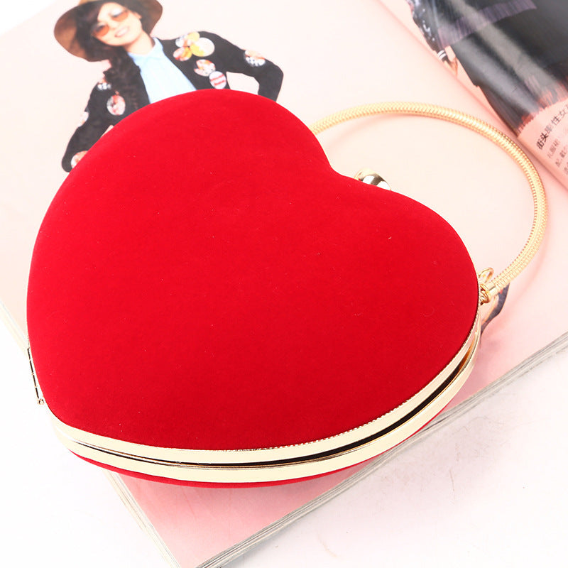 Heart-shaped Clutch Simple Dinner Bag Handmade