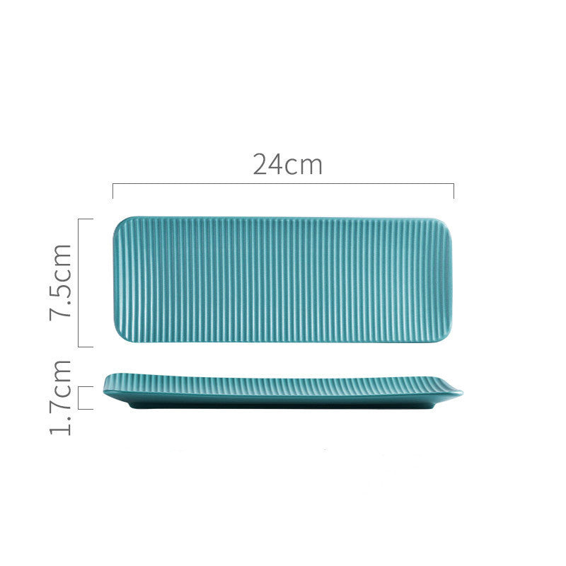 Japanese Creative Sushi Plate Pottery Long Plate