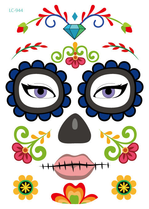 Waterproof Halloween Face Sticker Tatoo