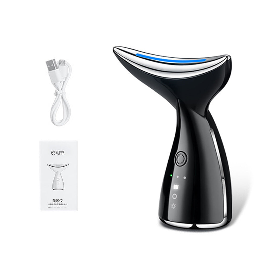 Dispositivo de belleza facial de cuello microcorriente EMS con 3 colores terapia de fotones LED estiramiento de la piel Reduce los dispositivos de estiramiento facial de papada