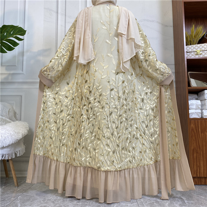 Cardigan en dentelle à la mode du Moyen-Orient