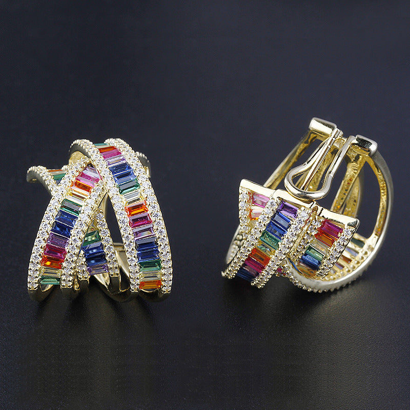 Boucles d'oreilles en argent S925 et zircon