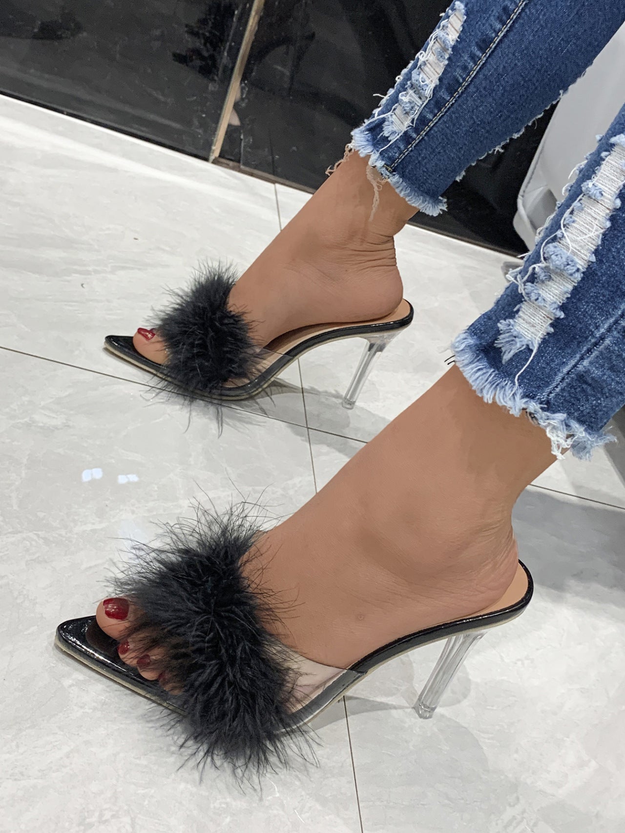 Sandales à talons aiguilles et bout pointu pour femmes