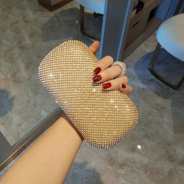 Pochettes Sac de soirée serti de diamants avec sac à bandoulière en chaîne