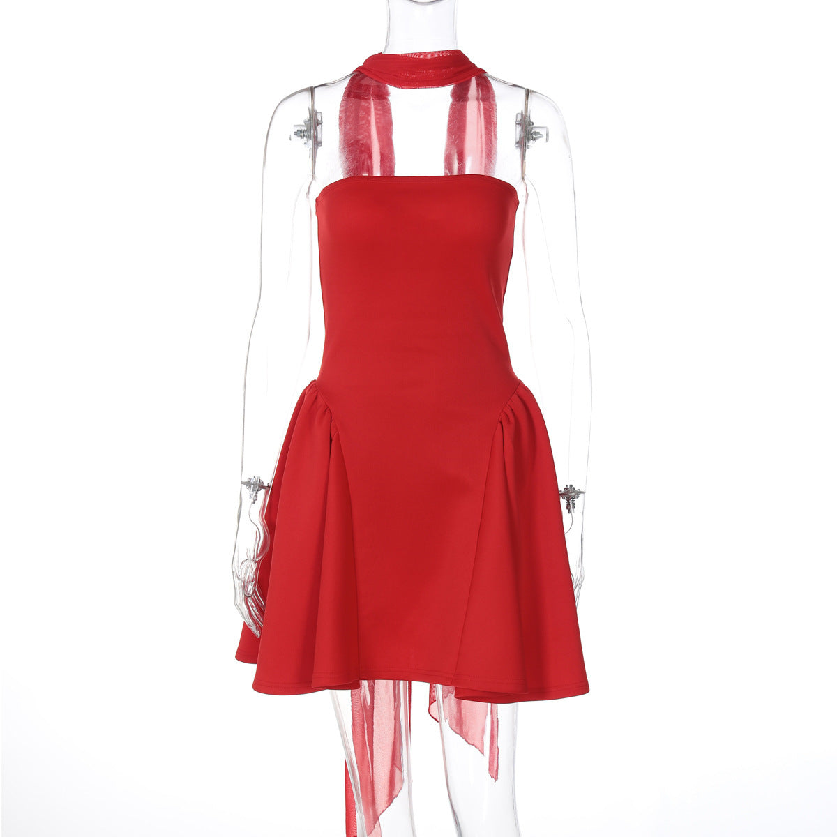 Robe tube sexy avec fermeture éclair au dos, robe courte tendance pour soirée