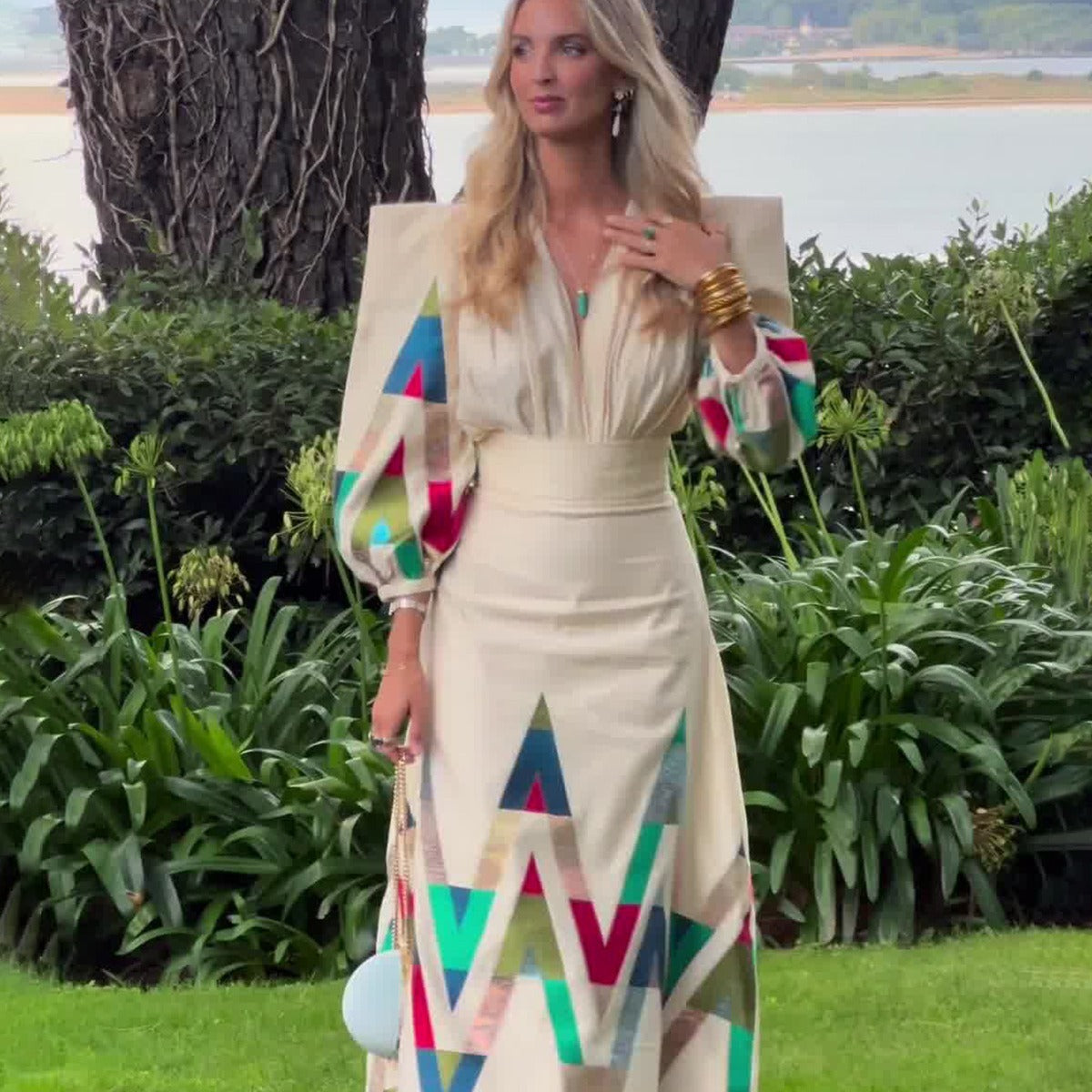 Diseño de impresión Temperamento de moda Estilo de desplazamiento Vestido Traje Vestido Mujer