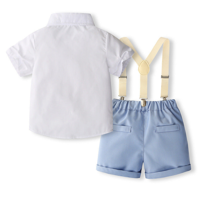 Costume pour enfant style gentleman à manches courtes et dos nu